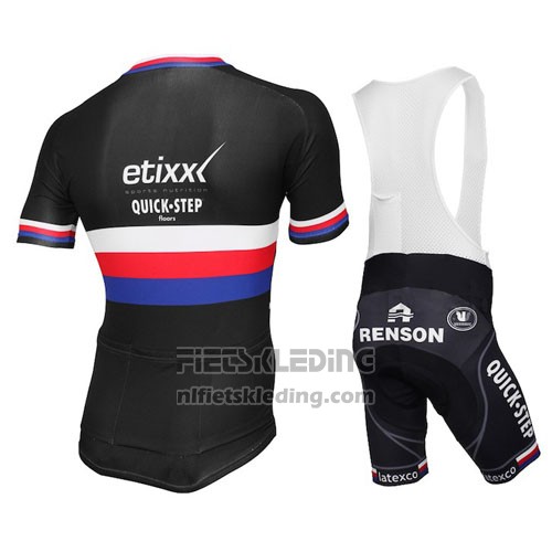2015 Fietskleding UCI Wereldkampioen Lider Quick Step Zwart Korte Mouwen en Koersbroek